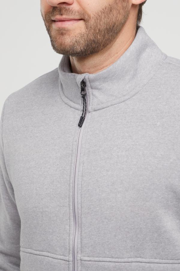 Balance Collection For Men Ace Fleece Jacket, back view, showing visible design features and texture of the smooth woven fabric.. #color_light-heather-grey