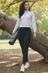 Kate Side Pocket Legging, alternate angle view, showing visible design features and texture of the stretch knit fabric.. 