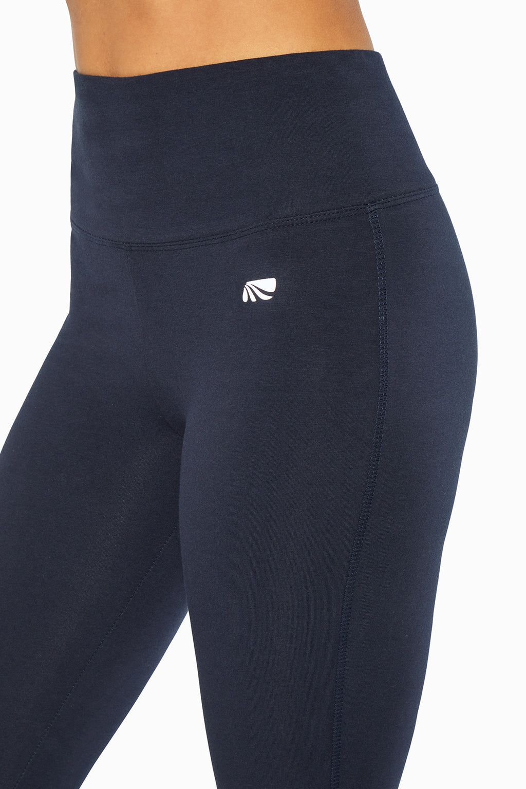 Camille Tummy Control Leggings, alternate angle view, showing visible design features and texture of the stretch knit fabric.. #color_midnight-blue
