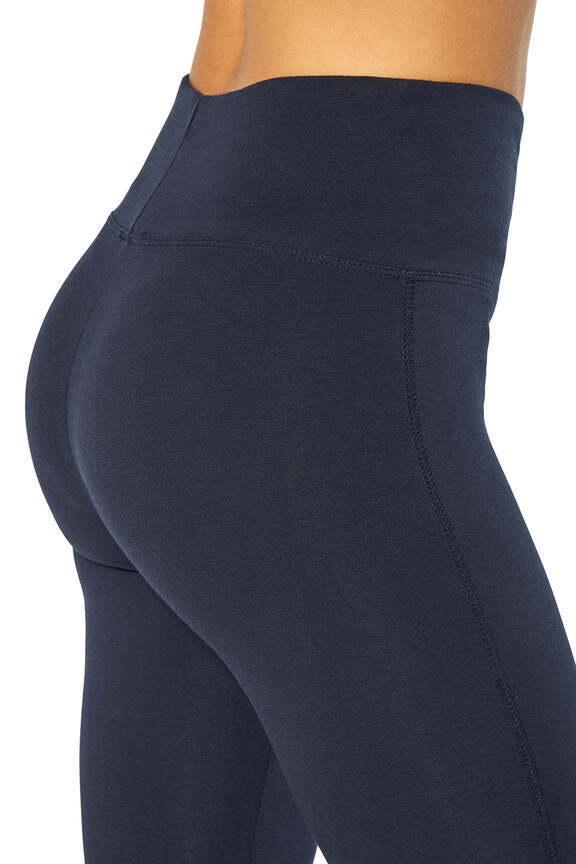 Camille Tummy Control Leggings, alternate angle view, showing visible design features and texture of the stretch knit fabric.. #color_midnight-blue