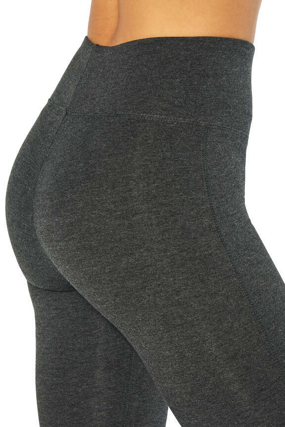 Camille Tummy Control Leggings, side view showing pocket placement, showing visible design features and texture of the stretch knit fabric.. 