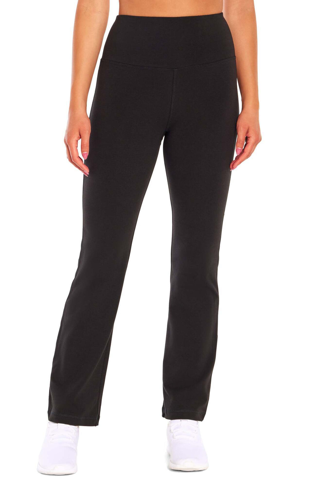 Audrey Tummy Control 29" Pants, alternate angle view, showing visible design features and texture of the durable stretch fabric.. #color_black