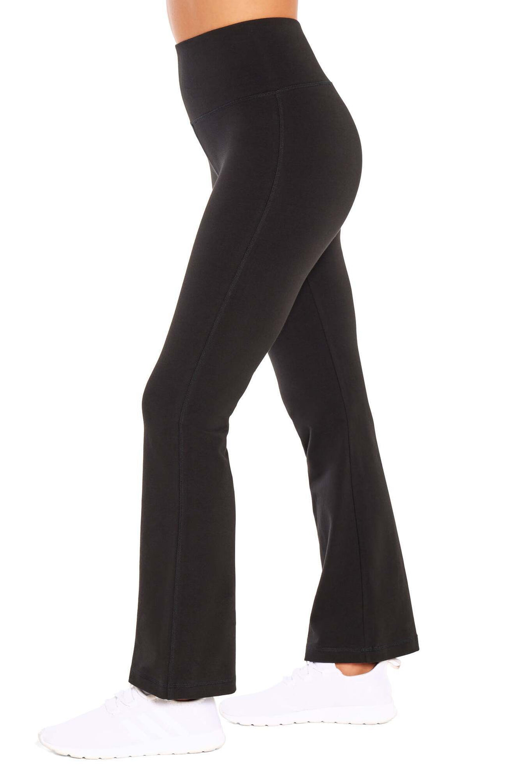 Audrey Tummy Control 29" Pants, alternate angle view, showing visible design features and texture of the durable stretch fabric.. #color_black