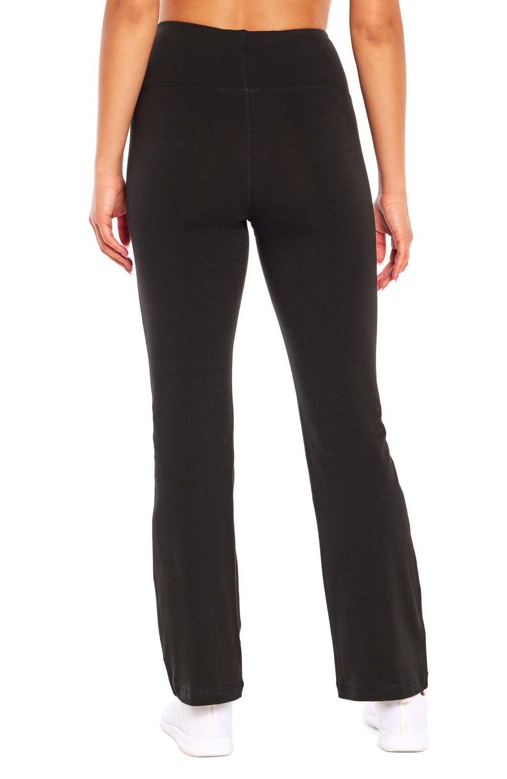 Audrey Tummy Control 29" Pants, back view, showing visible design features and texture of the durable stretch fabric.. #color_black