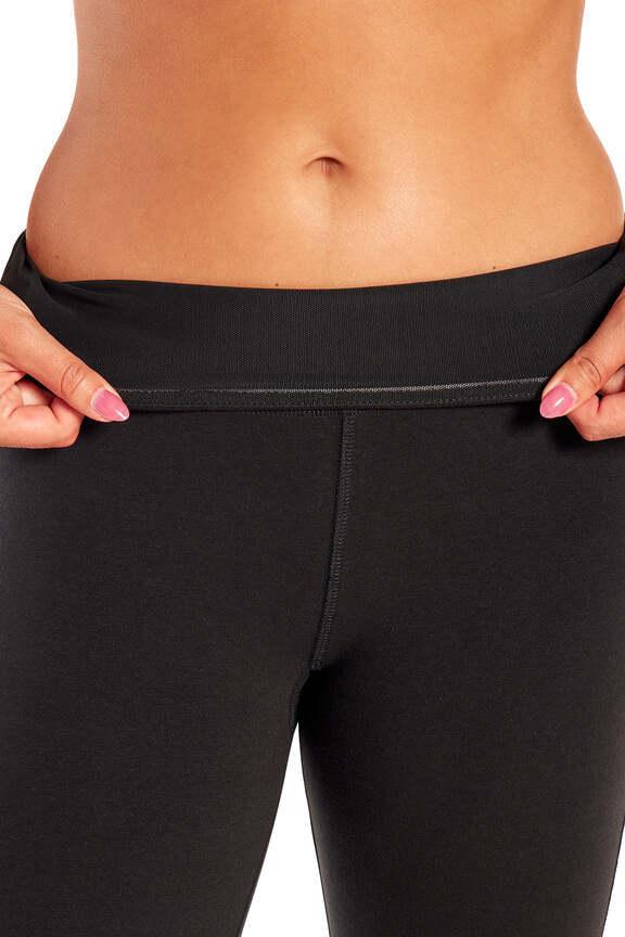 Audrey Tummy Control 29" Pants, close-up view of fabric and stitching, showing visible design features and texture of the durable stretch fabric.. 