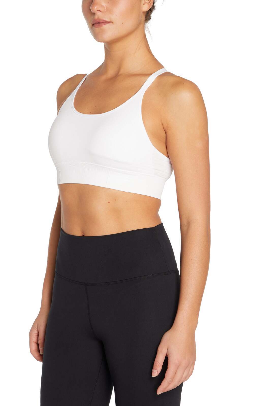 2 Pack Mary Jane Seamless Sports Bra - Urban Chic White, alternate angle view, showing visible design features and texture of the soft knit fabric.. #color_urban-chic-white