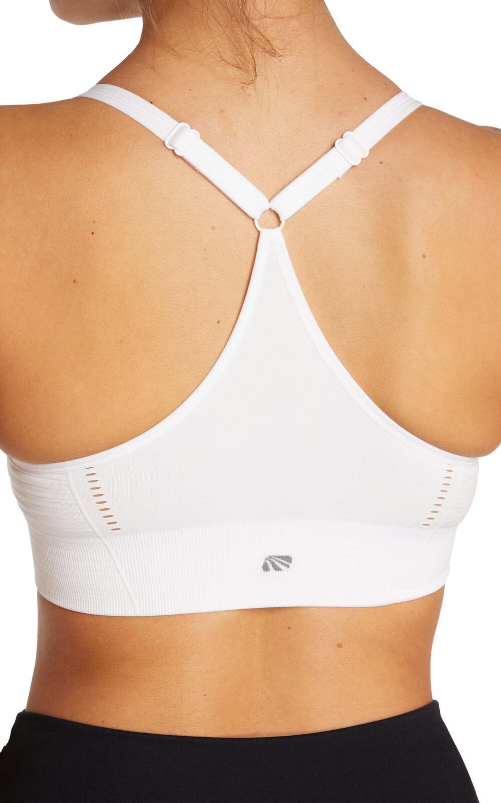 2 Pack Mary Jane Seamless Sports Bra - Urban Chic White, alternate angle view, showing visible design features and texture of the soft knit fabric.. #color_urban-chic-white