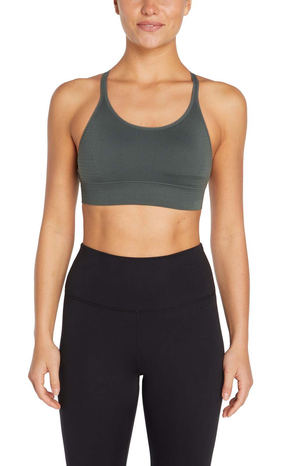 2 Pack Mary Jane Seamless Sports Bra - Urban Chic White, side view showing pocket placement, showing visible design features and texture of the soft.. #color_urban-chic-white