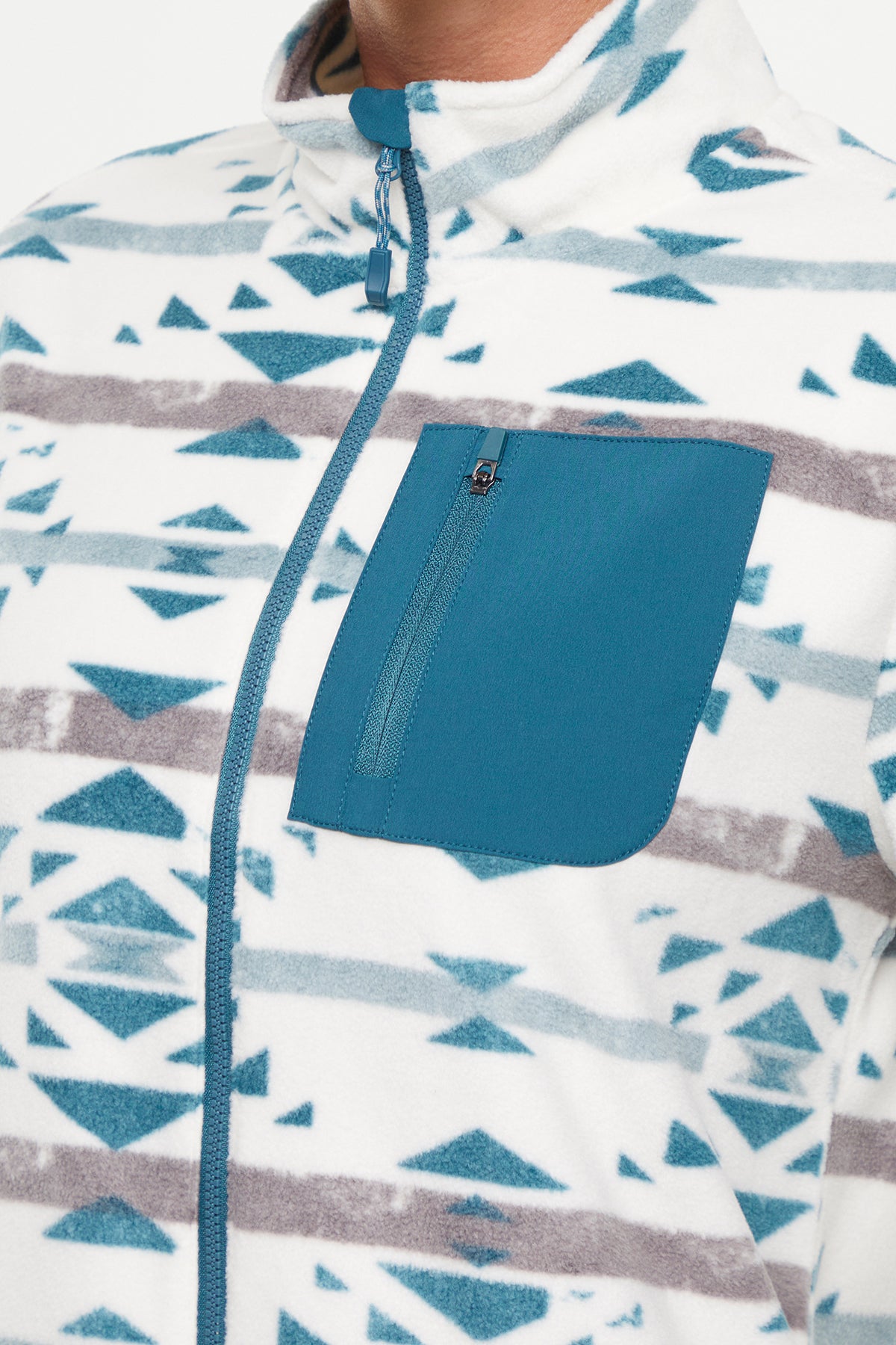 Treeline Fleece Jacket - Green Heron Native Geo Distressed &ndash