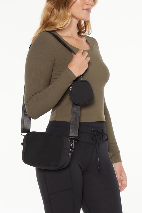 Joyce Sling Bag, back view, showing visible design features and texture of the soft knit fabric.