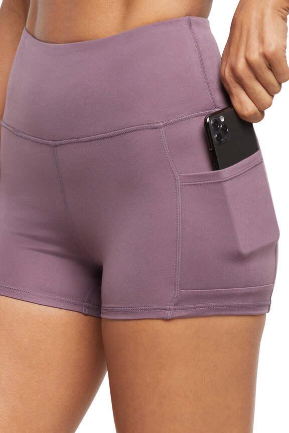 Becca Hottie Short, alternate angle view, showing visible design features and texture of the soft knit fabric.. 