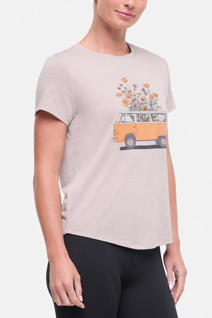 Monica Tee - Heather Atmosphere Floral Van Life