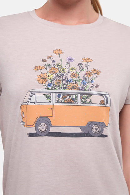 Monica Tee - Heather Atmosphere Floral Van Life