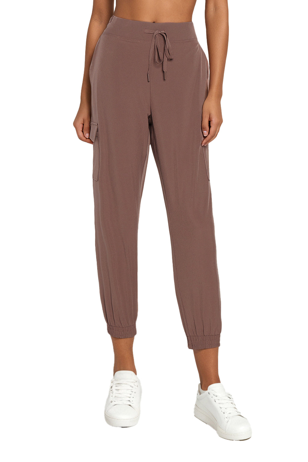 Emma Jogger, front view, showing visible design features and texture of the soft knit fabric.. #color_peppercorn