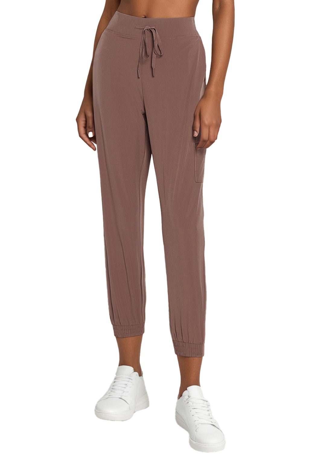 Emma Jogger, back view, showing visible design features and texture of the soft knit fabric.. #color_peppercorn
