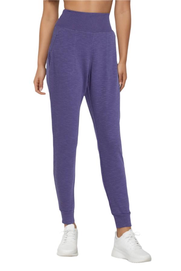 Jenny Jogger, alternate angle view, showing visible design features and texture of the soft knit fabric.. 