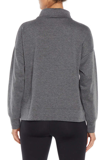 Alana Pullover, alternate angle view, showing visible design features and texture of the soft knit fabric.. 