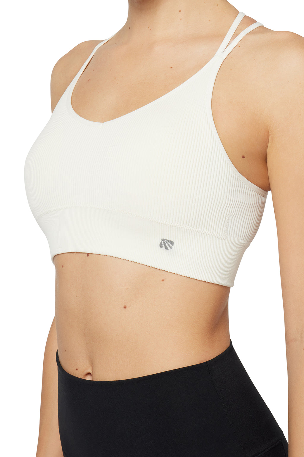 2 Pack Annie Seamless Sports Bra, alternate angle view, showing visible design features and texture of the soft knit fabric.. #color_vintage-violet-gardenia