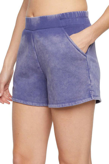 Elle Short, alternate angle view, showing visible design features and texture of the soft knit fabric.. 