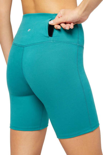 Fia Bermuda Short, alternate angle view, showing visible design features and texture of the soft knit fabric.. 