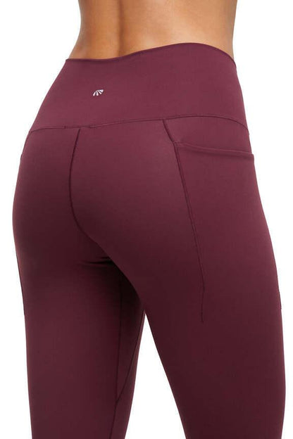 Kate Side Pocket Legging, back view, showing visible design features and texture of the stretch knit fabric.. 