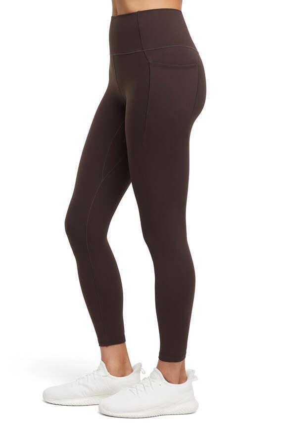 Kate Side Pocket Legging, alternate angle view, showing visible design features and texture of the stretch knit fabric.. 