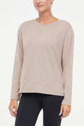 Riley Pullover, alternate angle view, showing visible design features and texture of the soft knit fabric.. #color_heather-atmosphere