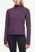 Mia 1/4 Zip Pullover, alternate angle view, showing visible design features and texture of the soft knit fabric.. 