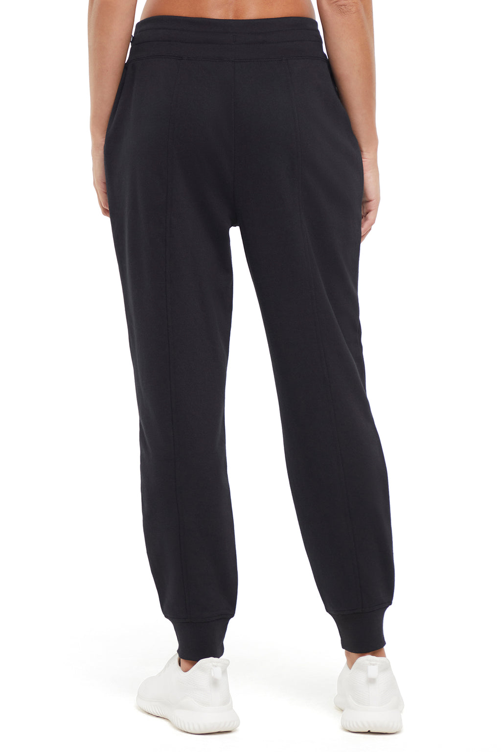 Lyla Jogger, alternate angle view, showing visible design features and texture of the soft knit fabric.. #color_black