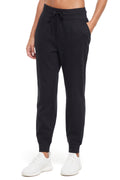 Lyla Jogger, alternate angle view, showing visible design features and texture of the soft knit fabric.. #color_black