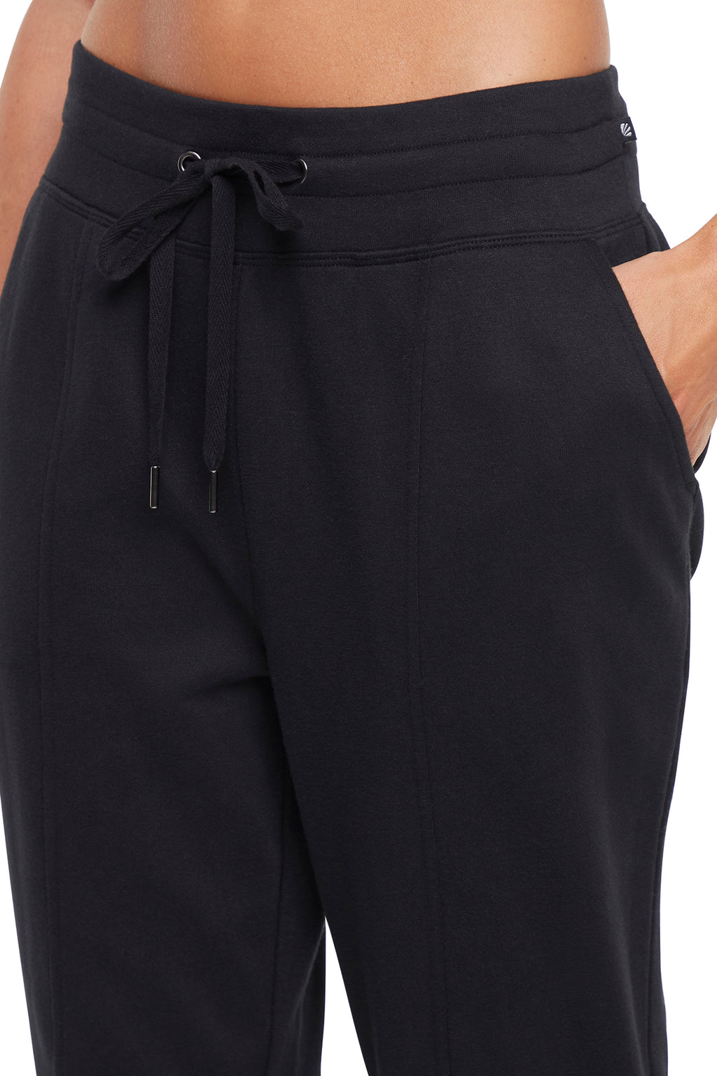 Lyla Jogger, alternate angle view, showing visible design features and texture of the soft knit fabric.. #color_black