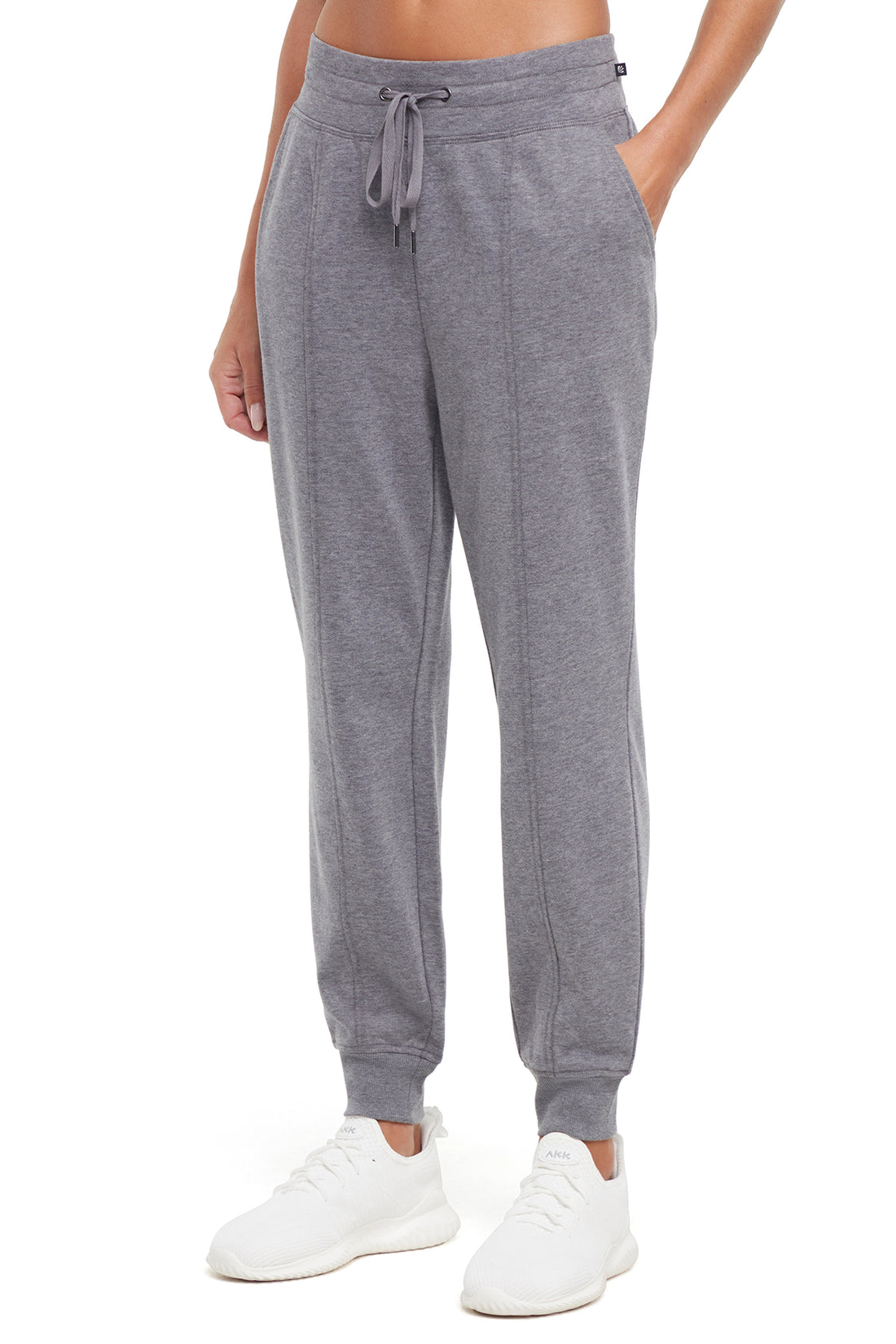 Lyla Jogger, alternate angle view, showing visible design features and texture of the soft knit fabric.. 