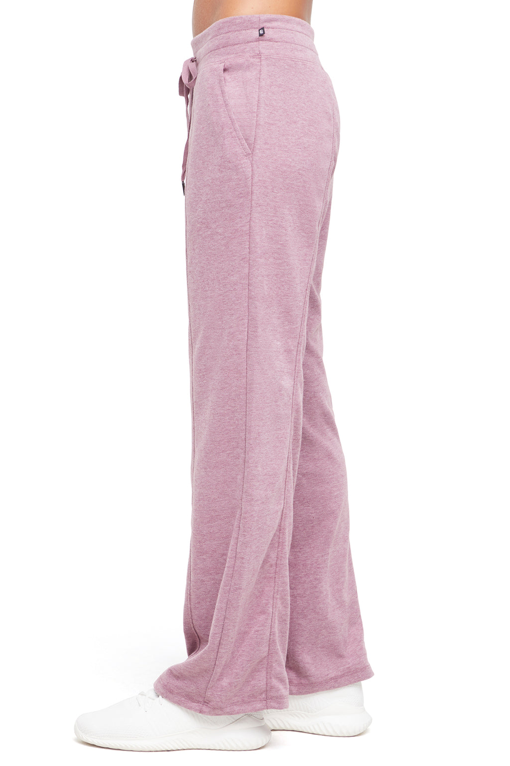 Lyla Pant, alternate angle view, showing visible design features and texture of the durable stretch fabric.. #color_heather-fig
