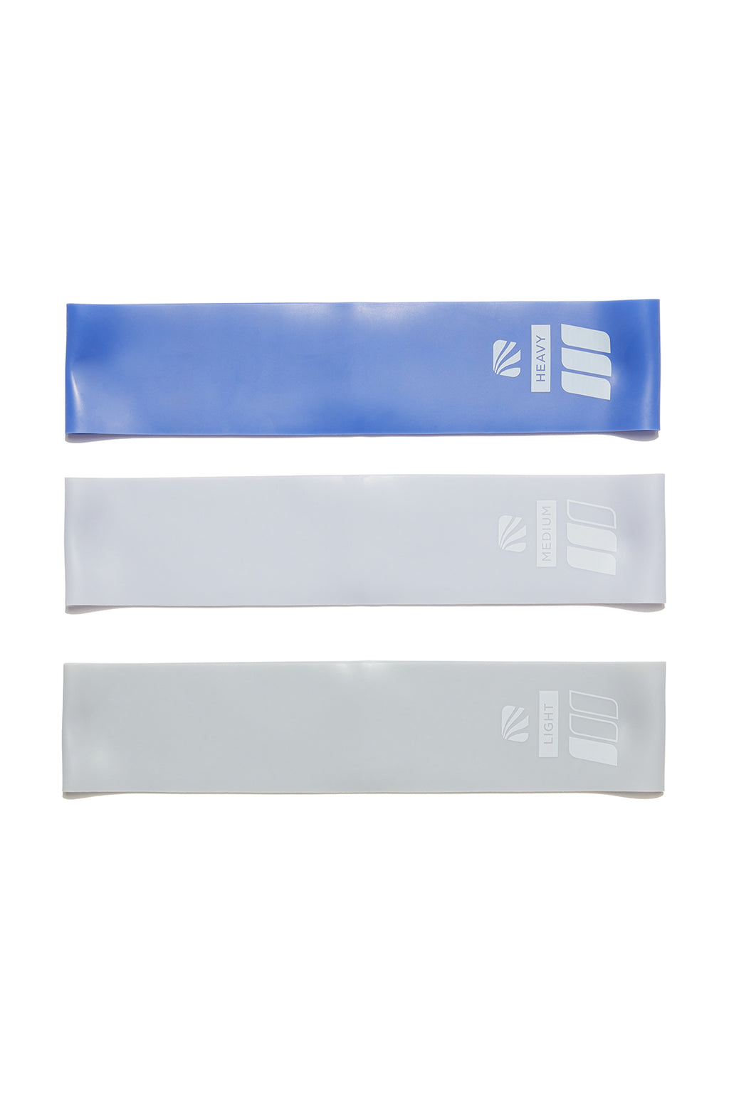 3 Pack Rubber Glute Band Set - Arctic Ice, front view, showing visible design features and texture of the soft knit fabric.. #color_micro-chip-arctic-ice-amparo-blue