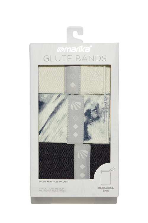 3 Pack Glute Band Set - Vanilla Ice, side view showing pocket placement, showing visible design features and texture of the soft knit fabric.. #color_vanilla-ice-vanilla-painters-phantom