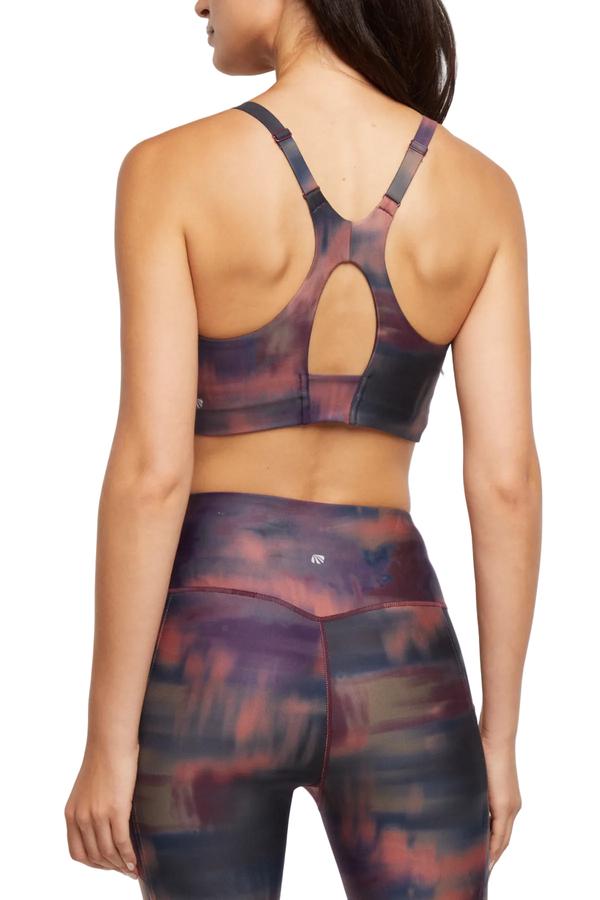 Clarissa Sports Bra, alternate angle view, showing visible design features and texture of the soft knit fabric.. 