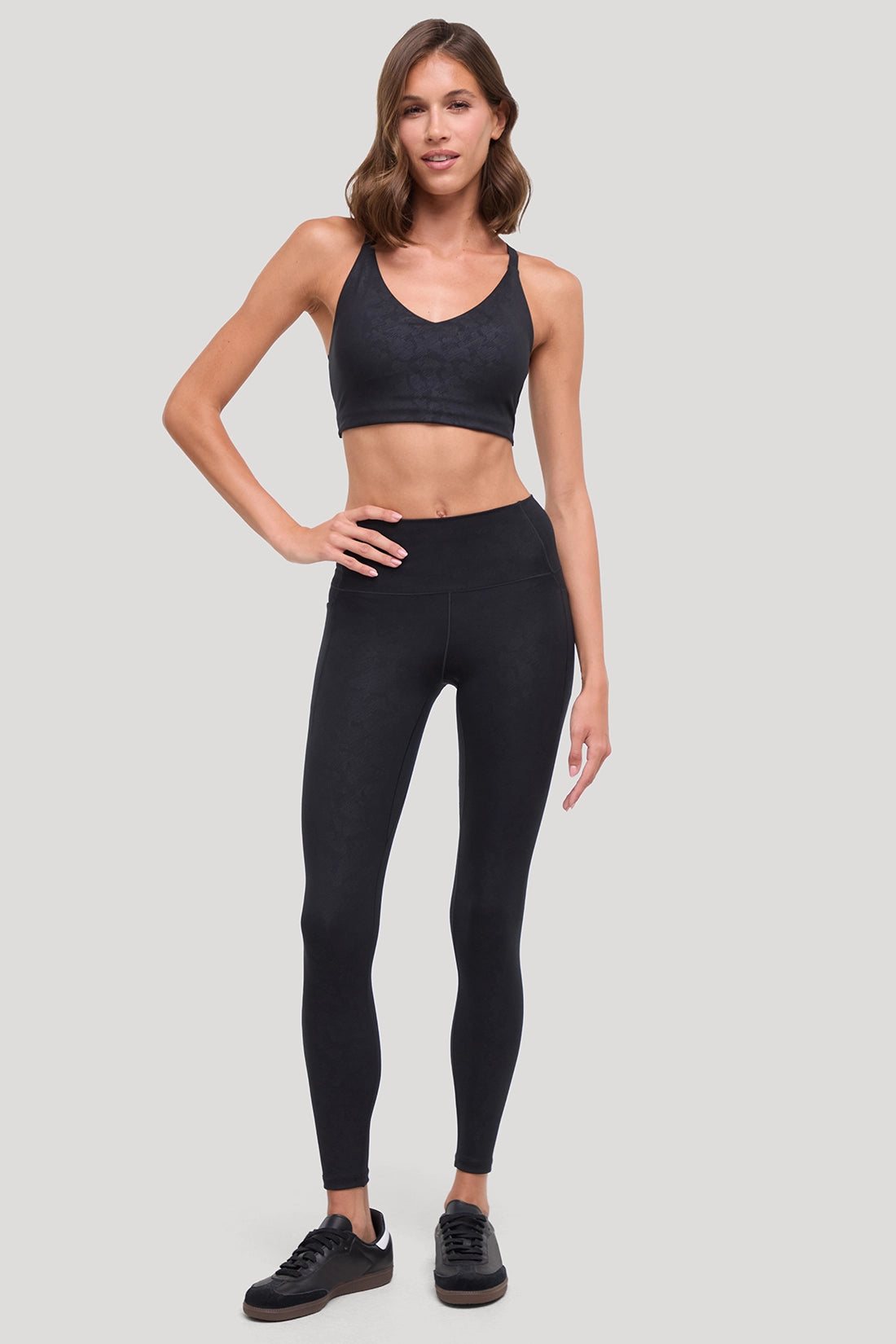 Kelly Side Pocket Legging - Black Linear Animal Camo