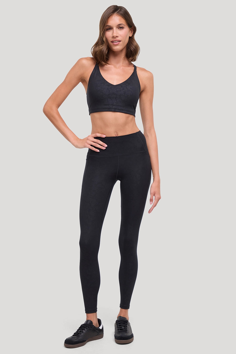 Kelly Side Pocket Legging - Black Linear Animal Camo