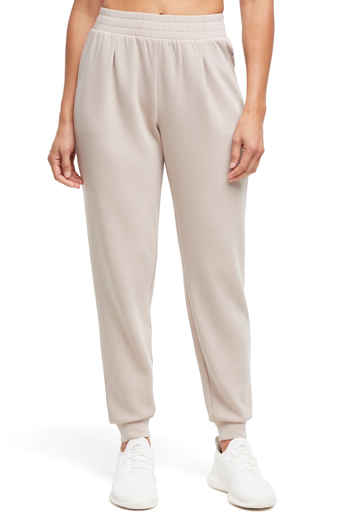 Sage Jogger, alternate angle view, showing visible design features and texture of the soft knit fabric..