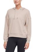 Riley Hoodie, alternate angle view, showing visible design features and texture of the soft fleece fabric.. #color_heather-atmosphere