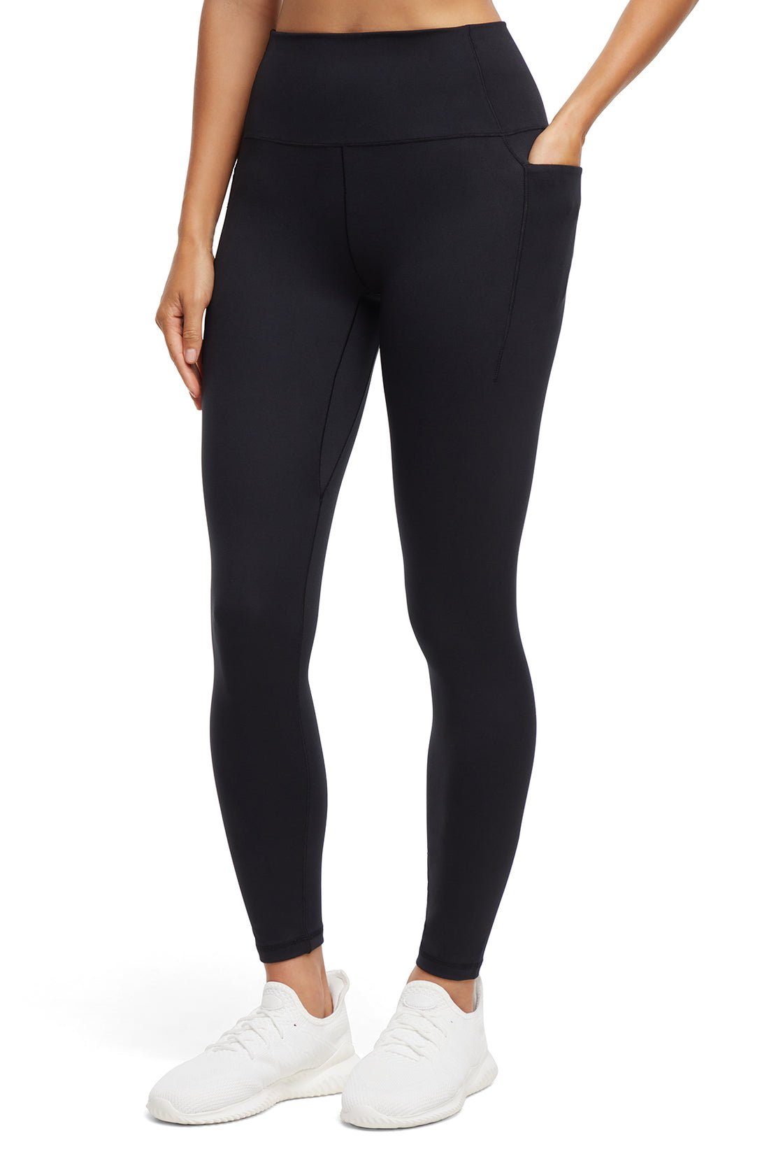 Kelly Side Pocket Legging, alternate angle view, showing visible design features and texture of the stretch knit fabric. 