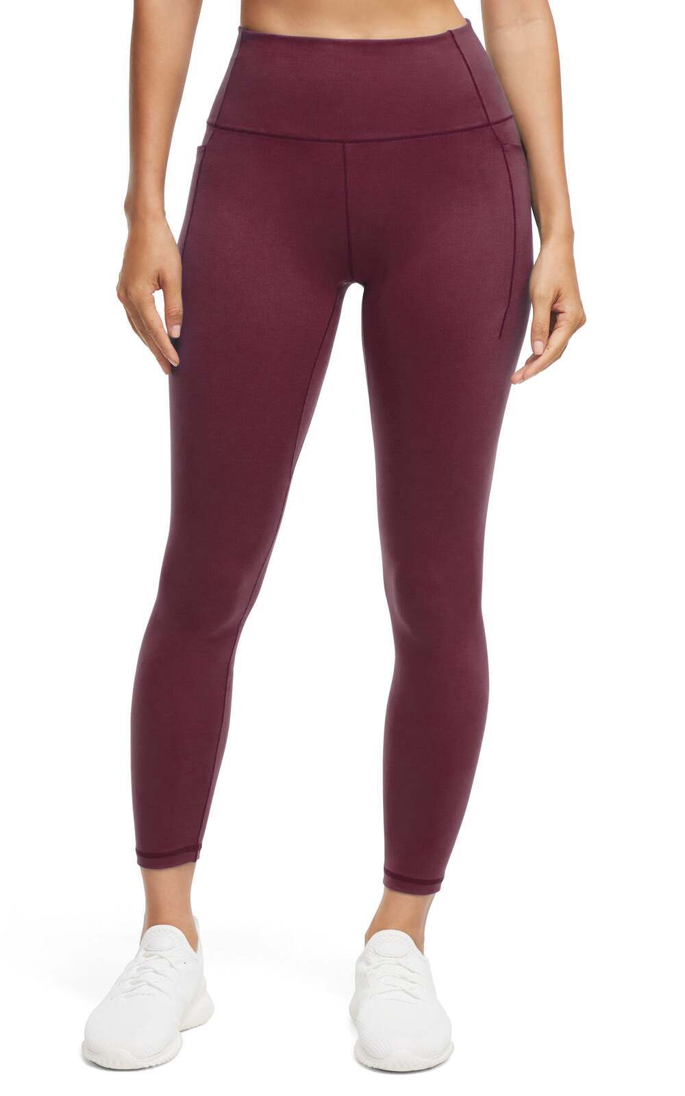 Kelly Side Pocket Legging, alternate angle view, showing visible design features and texture of the stretch knit fabric.. #color_fig