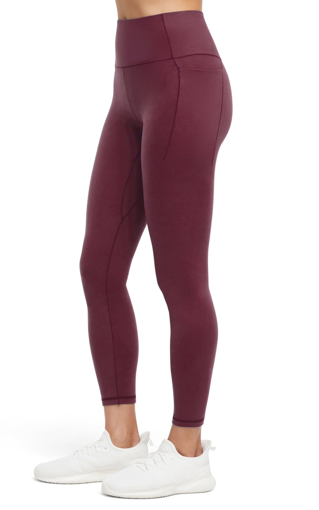 Kelly Side Pocket Legging, alternate angle view, showing visible design features and texture of the stretch knit fabric.. #color_fig