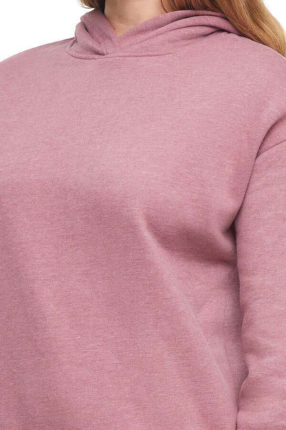 Camila Hoodie, alternate angle view, showing visible design features and texture of the soft fleece fabric.. 