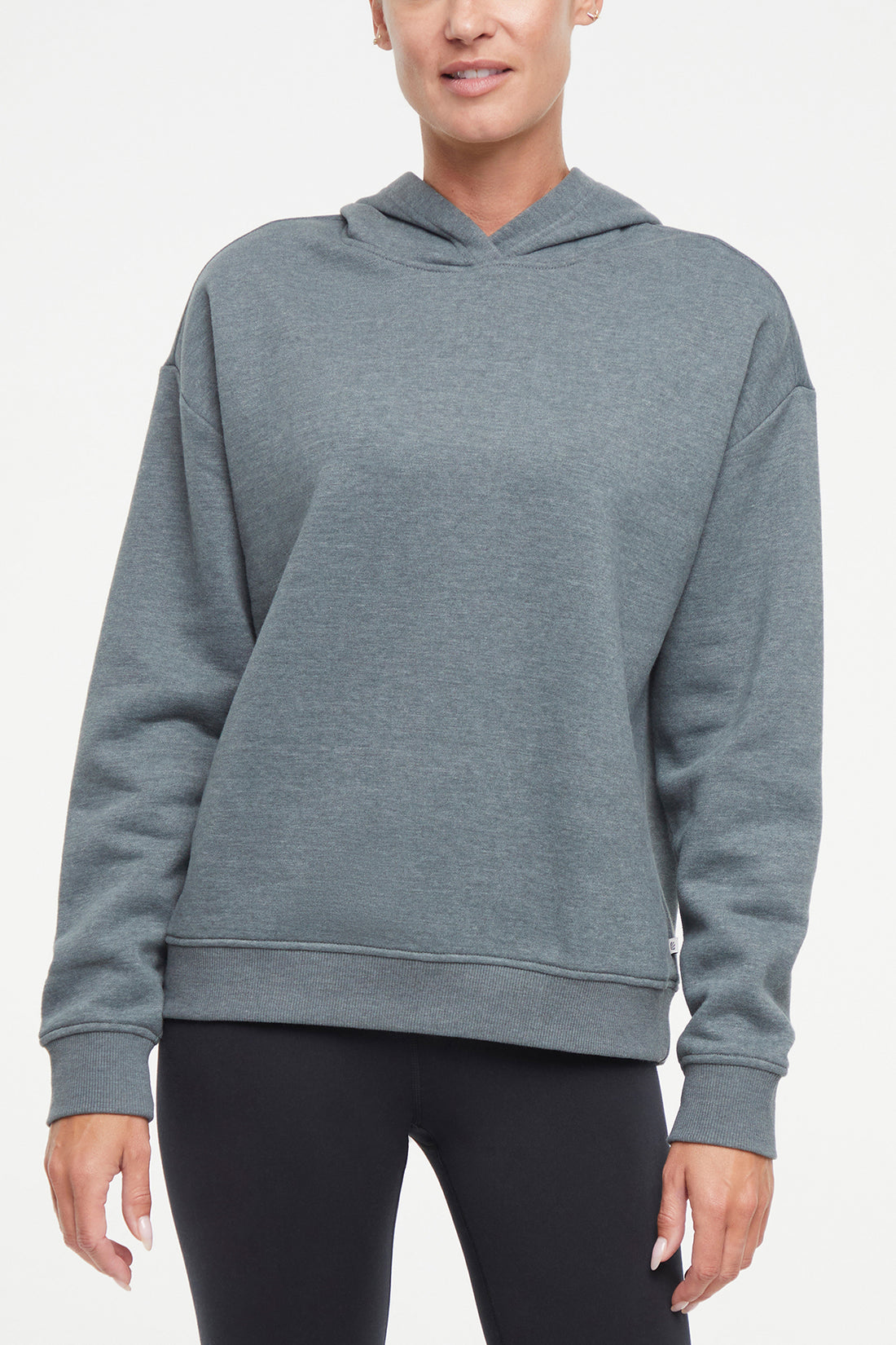 Camila Hoodie, alternate angle view, showing visible design features and texture of the soft fleece fabric..