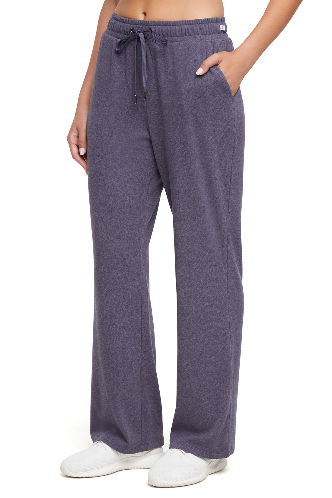 Riley Straight Leg Pant, front view, showing visible design features and texture of the durable stretch fabric.. 