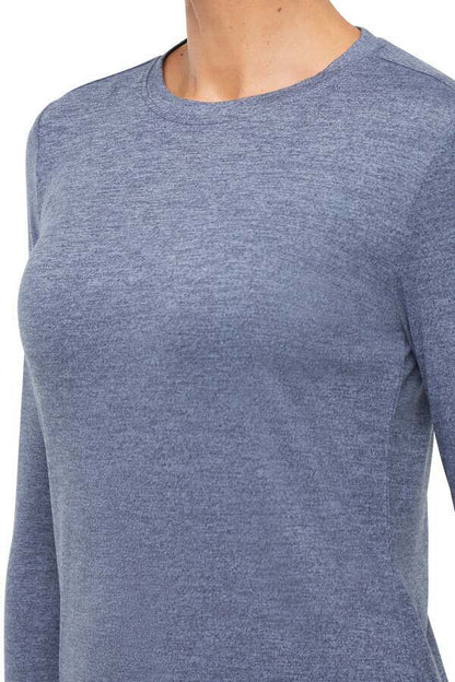 Harper Long Sleeve Top, alternate angle view, showing visible design features and texture of the soft knit fabric.. 