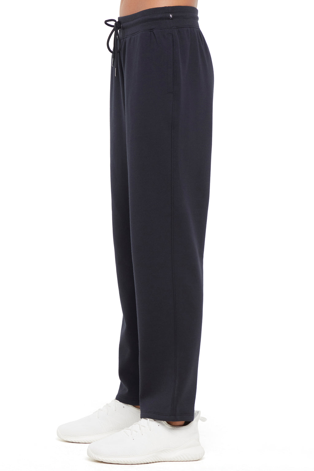 Roxie Pant, alternate angle view, showing visible design features and texture of the durable stretch fabric. #color_black
