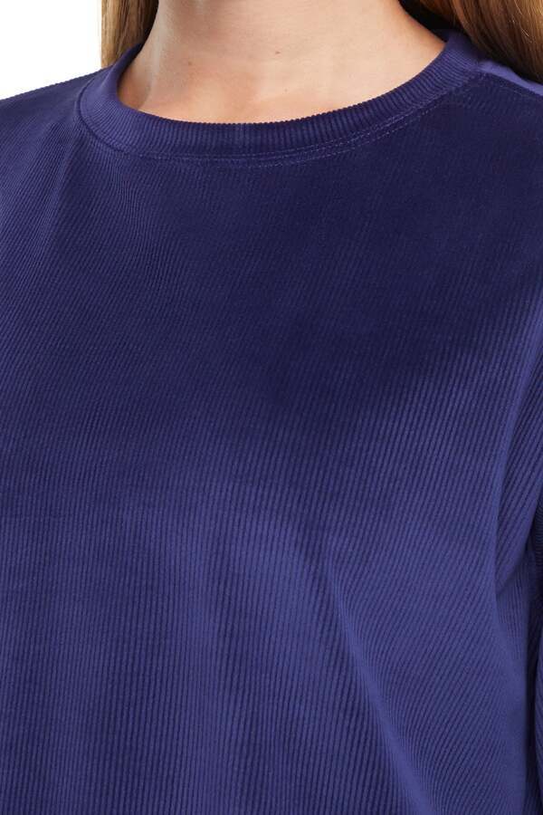 Stormi Sweatshirt, back view, showing visible design features and texture of the soft knit fabric.. 