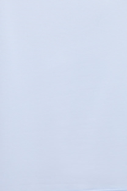 A close-up of a light blue ribbed fabric texture, showing fine horizontal ridges. 